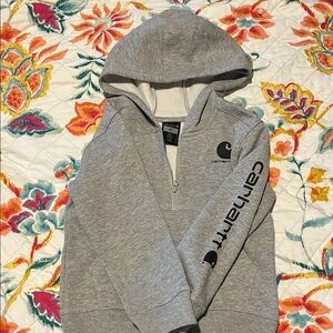 Carhartt Light Gray Zip-Up Hoodie